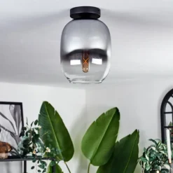 hofstein Plafonnier - Verre Apedo Clair, Fumé, 1 lumière