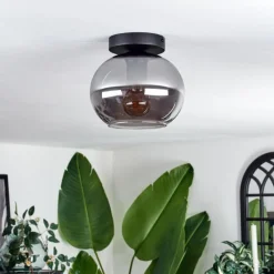 hofstein Plafonnier - Verre Apedo Fumé, 1 lumière