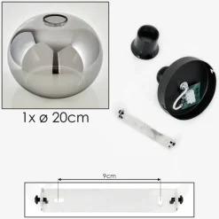 hofstein Plafonnier - Verre Apedo Fumé, 1 lumière