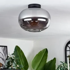 hofstein Plafonnier - Verre Apedo Fumé, 1 lumière