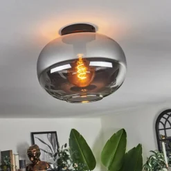 hofstein Plafonnier - Verre Apedo Fumé, 1 lumière