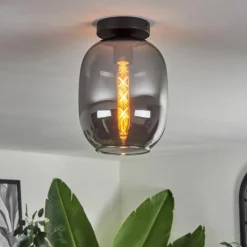 hofstein Plafonnier - Verre Apedo Fumé, 1 lumière