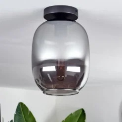 hofstein Plafonnier - Verre Apedo Fumé, 1 lumière