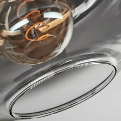 hofstein Plafonnier - Verre Apedo Laiton, Noir, 1 lumière