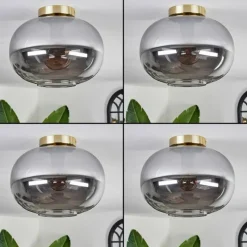 hofstein Plafonnier - Verre Apedo Laiton, 1 lumière