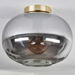 hofstein Plafonnier - Verre Apedo Laiton, 1 lumière