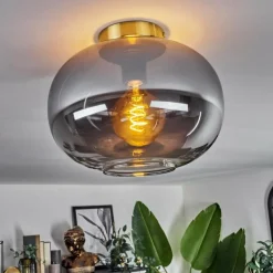 hofstein Plafonnier - Verre Apedo Laiton, 1 lumière