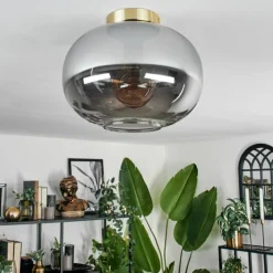 hofstein Plafonnier - Verre Apedo Laiton, 1 lumière