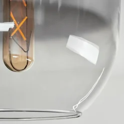 hofstein Plafonnier - Verre Apedo Laiton, 1 lumière