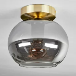 hofstein Plafonnier - Verre Apedo Laiton, 1 lumière