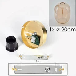 hofstein Plafonnier - Verre Apedo Laiton, 1 lumière