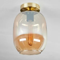 hofstein Plafonnier - Verre Apedo Laiton, 1 lumière