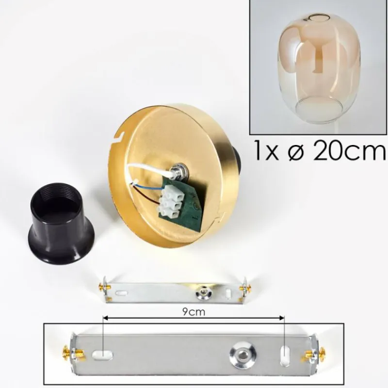 hofstein Plafonnier - Verre Apedo Laiton, 1 lumière