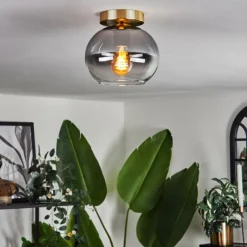 hofstein Plafonnier - Verre Apedo Laiton, 1 lumière