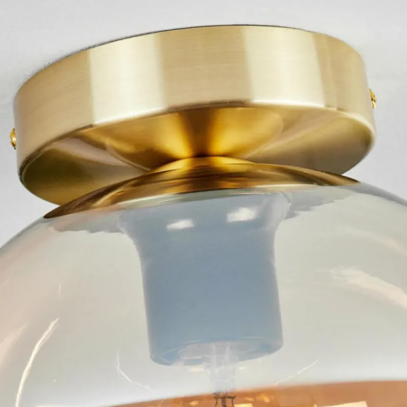 hofstein Plafonnier - Verre Apedo Laiton, 1 lumière