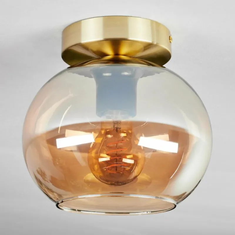 hofstein Plafonnier - Verre Apedo Laiton, 1 lumière