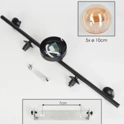 hofstein Plafonnier - Verre Chehalis Ambre, 5 lumières