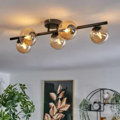 hofstein Plafonnier - Verre Chehalis Ambre, 5 lumières