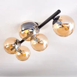 hofstein Plafonnier - Verre Chehalis Ambre, 5 lumières
