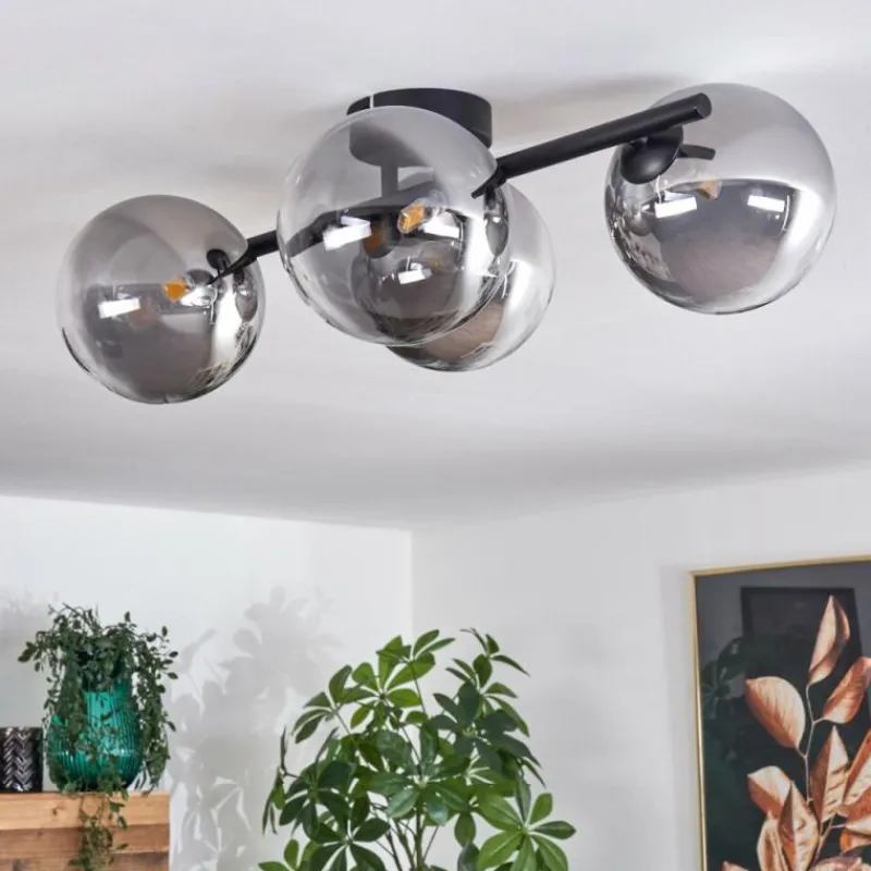 Suspension Verre Fumé-hofstein Plafonnier - Verre Chehalis Clair, Fumé, 4 lumières