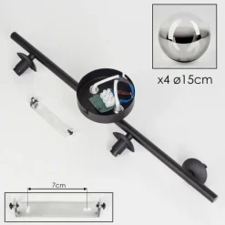 Suspension Verre Fumé-hofstein Plafonnier - Verre Chehalis Clair, Fumé, 4 lumières