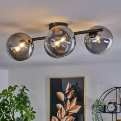 Suspension Verre Fumé-hofstein Plafonnier - Verre Chehalis Clair, Fumé, 4 lumières