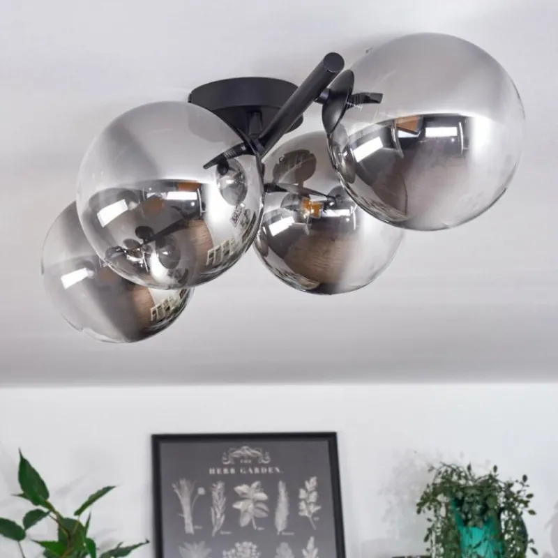 Suspension Verre Fumé-hofstein Plafonnier - Verre Chehalis Clair, Fumé, 4 lumières