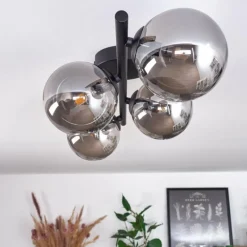 hofstein Plafonnier - Verre Chehalis Fumé, 4 lumières