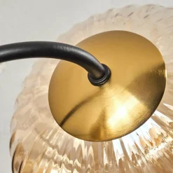 hofstein Plafonnier - Verre Chehalis Or, Noir, 6 lumières