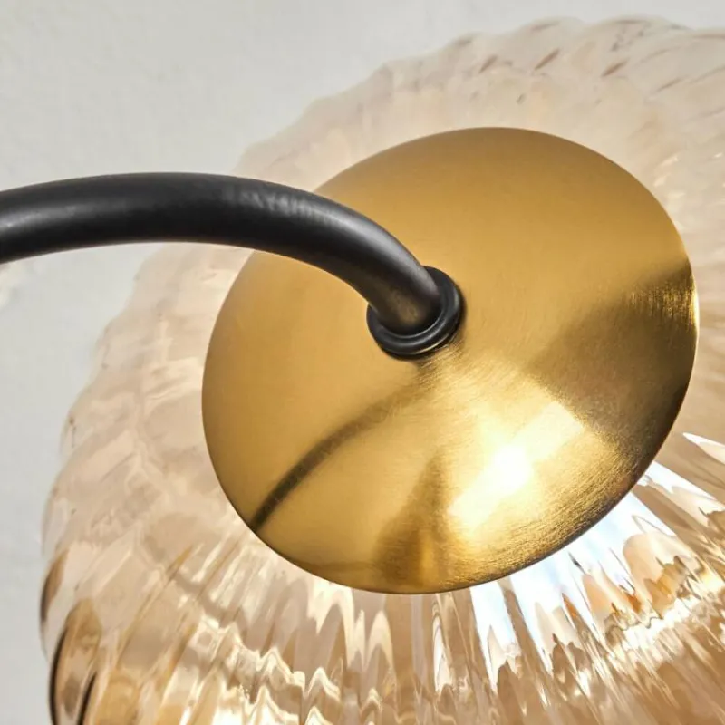 hofstein Plafonnier - Verre Chehalis Or, Noir, 6 lumières