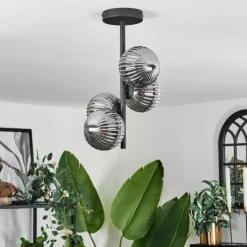 hofstein Plafonnier - Verre Chehalis Fumé, 4 lumières