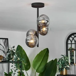 hofstein Plafonnier - Verre Chehalis Fumé, 4 lumières