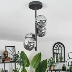 Suspension Verre Fumé-hofstein Plafonnier - Verre Chehalis Fumé, 4 lumières