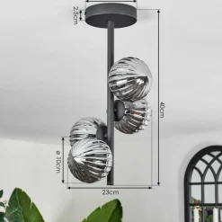 Suspension Verre Fumé-hofstein Plafonnier - Verre Chehalis Fumé, 4 lumières