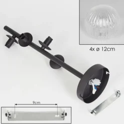 hofstein Plafonnier - Verre Chehalis Clair, 4 lumières
