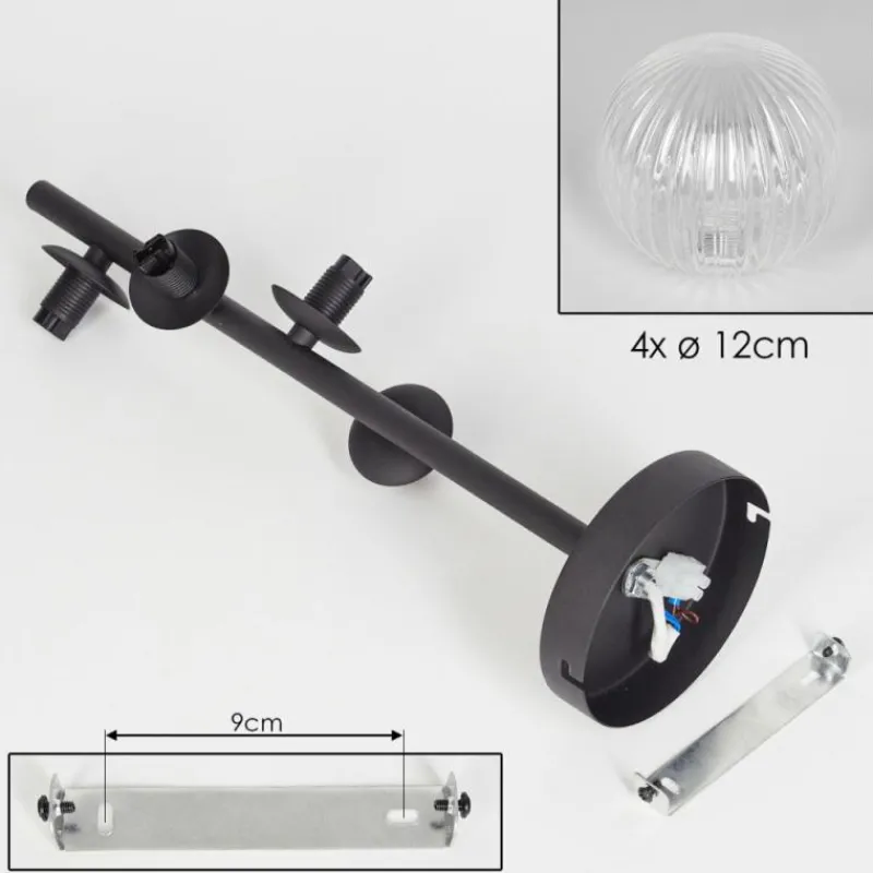 hofstein Plafonnier - Verre Chehalis Clair, 4 lumières