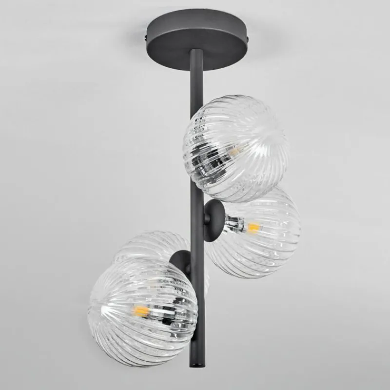 hofstein Plafonnier - Verre Chehalis Clair, 4 lumières