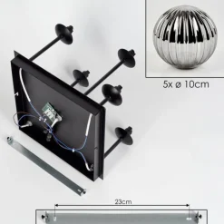 hofstein Plafonnier - Verre Chehalis Fumé, 5 lumières