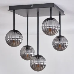 hofstein Plafonnier - Verre Chehalis Fumé, 5 lumières