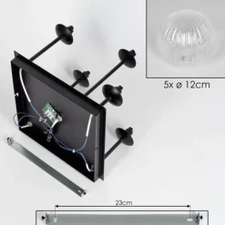 hofstein Plafonnier - Verre Chehalis Clair, 5 lumières