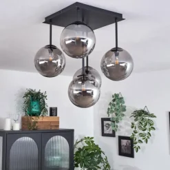 hofstein Plafonnier - Verre Chehalis Fumé, 5 lumières