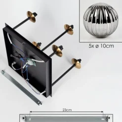 Lampes Dorées-hofstein Plafonnier - Verre Chehalis Or, Noir, 5 lumières