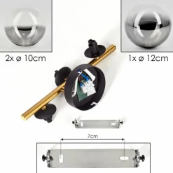 Lampes Dorées-hofstein Plafonnier - Verre Chehalis Or, Noir, 3 lumières