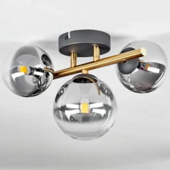 Lampes Dorées-hofstein Plafonnier - Verre Chehalis Or, Noir, 3 lumières