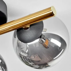 Lampes Dorées-hofstein Plafonnier - Verre Chehalis Or, Noir, 3 lumières