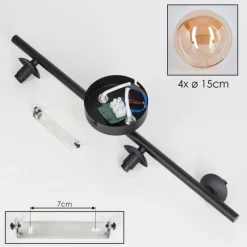 hofstein Plafonnier - Verre Chehalis Ambre, 4 lumières