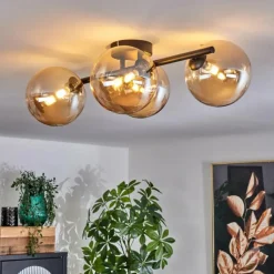 hofstein Plafonnier - Verre Chehalis Ambre, 4 lumières