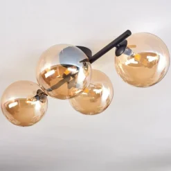 hofstein Plafonnier - Verre Chehalis Ambre, 4 lumières