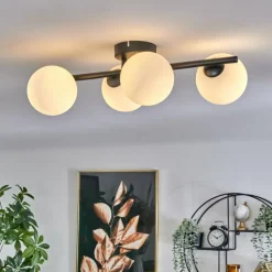 hofstein Plafonnier - Verre Chehalis Blanc, 4 lumières