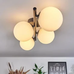 hofstein Plafonnier - Verre Chehalis Blanc, 4 lumières